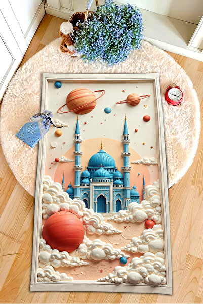 aymira home Digital Printed Non-Slip Base Artificial Intelligence Design Educational Small Child Prayer Mat Prayer Mat 60 X 100