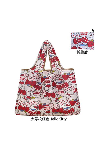 Choice 2 Kawaii Disney Stitch Tote Bags for Women Anime HelloKitty Large Capacity Shopping Bags Folding St.