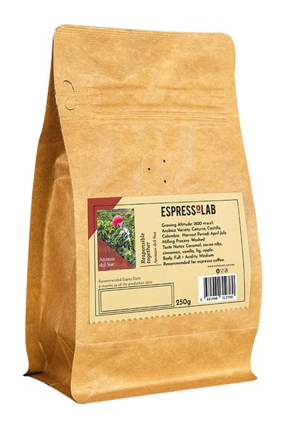 Espressolab Colombia El Puente 250g – with Melasses, Black Tea, Red Apple Tasting Notes