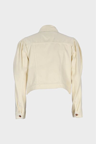 soBasic Women's Ecru Slim Fit Jean Jacket