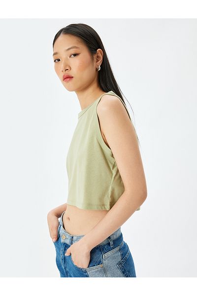 Koton Sleeveless Crop Cotton Basic Women's Tank Top