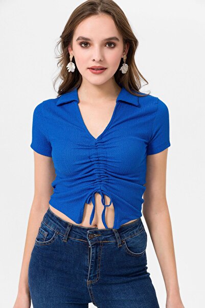 ŞİMAL Жіноча блуза з збірками спереду 240009 -