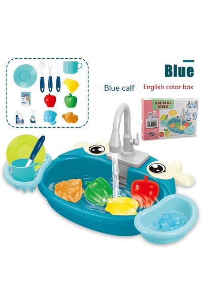 Choice1 Blue calf √Choice Play House Toys Pretend Play Children's Kitchen Wash Basin Sink Kids Kitchen Set T