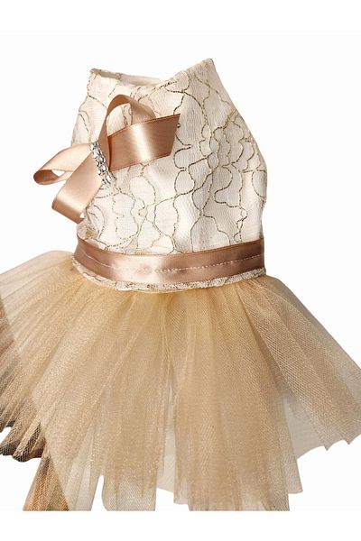 atelyu Cat Dog Suit Bronze Detail Wedding Dress Special Occasion Dress Birthday of the Bride Dress