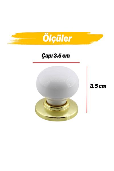 Badem10 10 bucăți de porțelan de transpirație, aur și alb, butoane pentru mobilier, sertar de bucătărie, dulap, mâner dulap