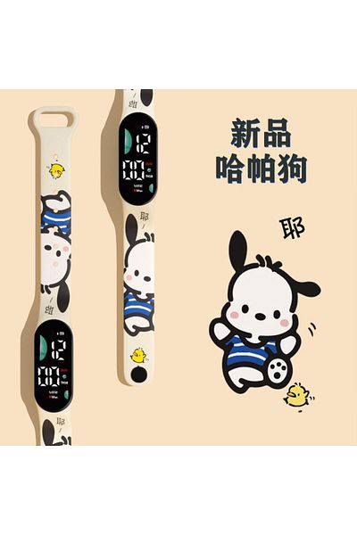 Choice1 C Kawaii Sanrio Watch Cartoon Printed Pochacco Electronic Watch Smart Bracelet Kuromi Anime Figure .
