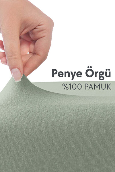 Calmera 100% Cotton Combed Elastic Sheet - Single |   Intermediate Size |   Plus Size - Fitted - Light Green