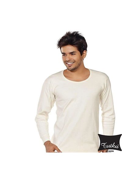 Tutku Ultimate Comfort: Challenge the Chill with 100% Cotton Interlock Men's Long Sleeve Undershirt