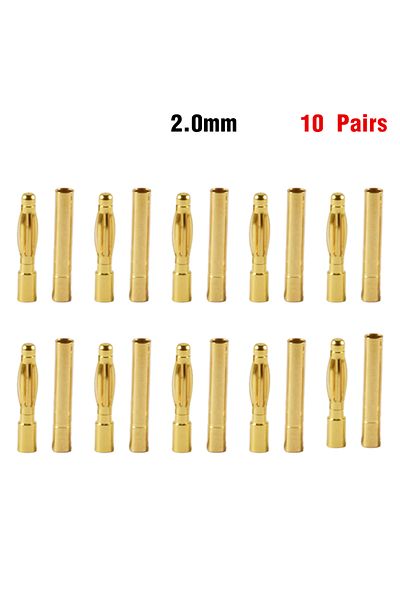 Choice 10pairs 2.0mm 9IMOD 5/10Pair RC Bullet Connectors 2/3/3.5/4.0/5/5.5/6/8mm Male Female Banana Bullet