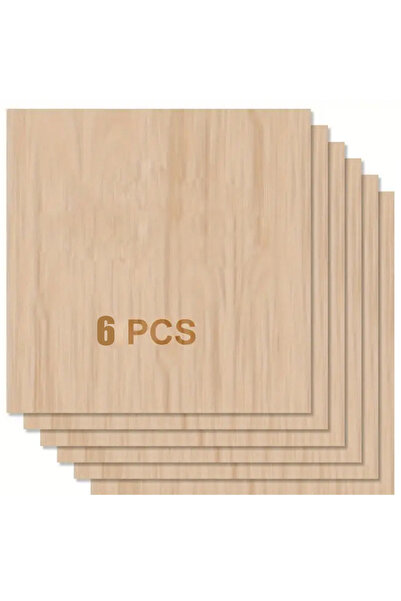 choice2 ٦ قطع من ألواح الخشب المربعة للأعمال الحرفية، ألواح خشبية سميكة ذات أ...