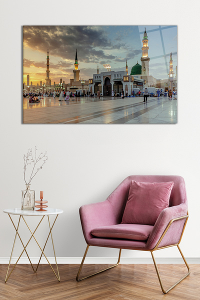 İsb Tekno Ambalaj Mescid-i Nebevi Hz. Muhammed'in Kabri Cam Tablo, Temperli v...