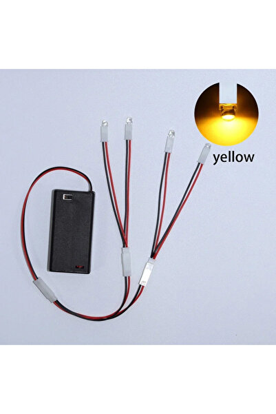 Choice11 أربع مصابيح LED صفراء جديدة، مصباح ليلي صغير، رقم 5، يعمل بالبطارية،...