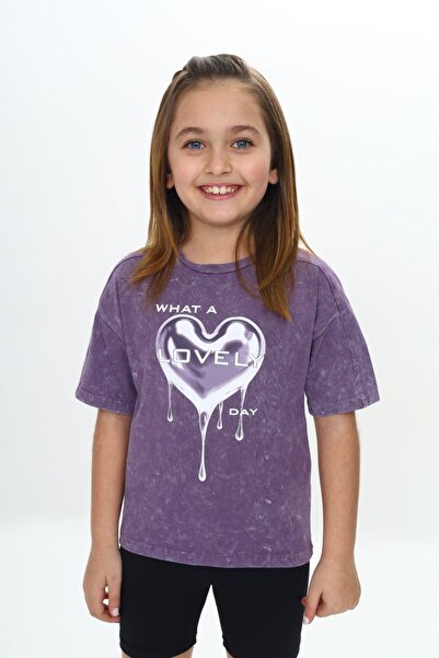 Toontoy Devojčina majica sa srčanim motivom Štampano koja se može prati