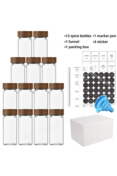 Choice1 13pcs 4ozl jars set 13Pcs Glass Se Jars with Bamboo Lids 4oz Glass Ja...