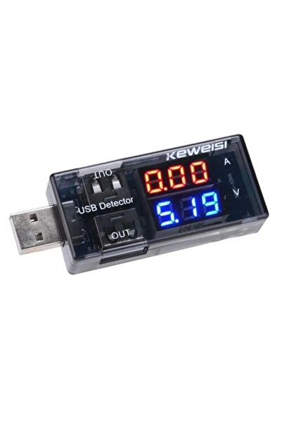 Genel Markalar Usb Akım Ölçer Çift Usb Çıkışlı Voltmetre Ampermetre Ölçüm Aleti