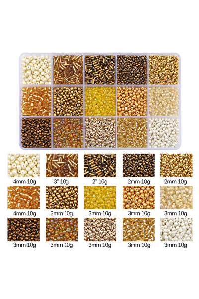 Choice9 مجموعة واحدة من خرز الأرز الزجاجي الذهبي 150 غرام، تتضمن 15 خرزة، أنب...