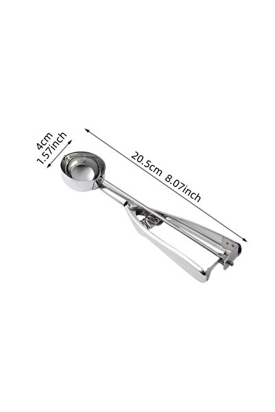 Choice1 ملعقة آيس كريم 4 سم أدوات المطبخ 3 مقاسات مقبض زنبركي من الفولاذ المق...