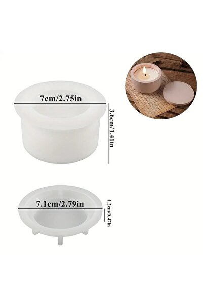 Choice1 A 1set DIY Candle Jar Silicone Mold with Lid - Aroma Wax Jar Making M...