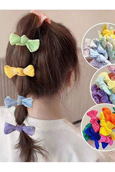 MutluBiDünya Lily Kız Çocuk Yumuşak Bağlama Tokası 6 Adet Havlu Lastik Toka Ö...