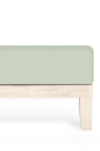 Calmera 100% Cotton Combed Elastic Bed Sheet - Double |   Battal |   King Size - Fitted - Light Green
