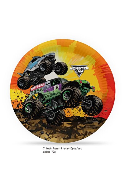 Choice ١٠ قطع من أطباق ورقية بتصميم شاحنات أنمي، مصنوعة من الكرتون، للاستخدام...