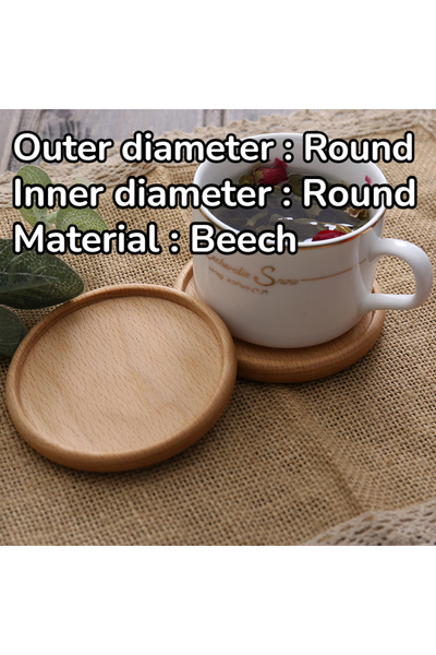 Choice5 قطعة واحدة من مفارش أكواب الشاي والقهوة من خشب الزان RR، مصنوعة من خش...