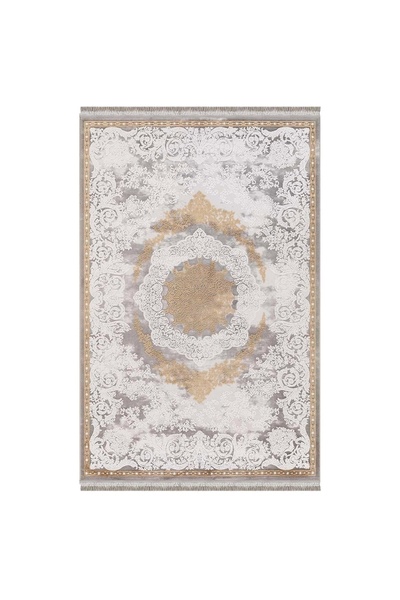 İpek Halı İpek Mekik Halı Blossom 13421 Hardal Krem Salon Halısı