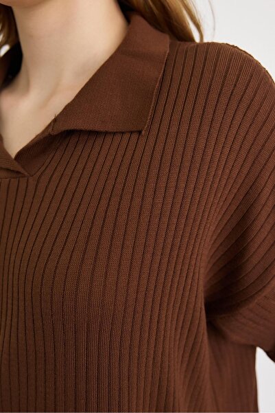 Rays 5410 Polo Neck Tunic Brown
