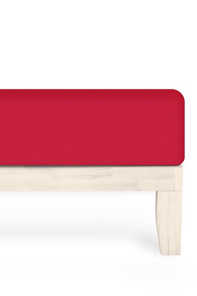Calmera 100% Cotton Combed Elastic Bed Sheet - Double |   Battal |   King Size - Fitted - Red