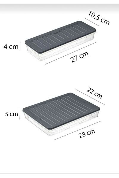VİZYON Horizontal Diffuse Refrigerator Organizer Storage Container Fridge Organizer Leak-Proof Storage Container