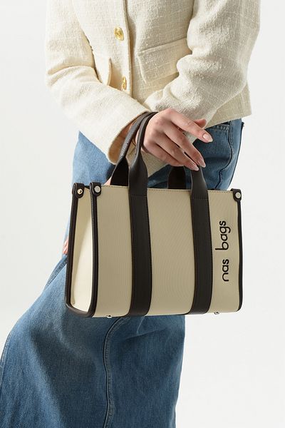 Nas Bag Γυναικεία τσάντα 1418 Life - ΤΣΑΝΤΑ ΧΕΡΙΟΥ & ΜΠΡΑΤΣΟΥ ΚΡΕΜΑ / ΚΑΦΕ