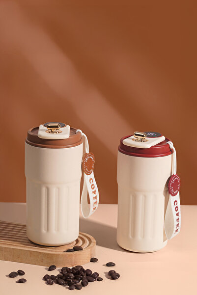 Vadi Stainless Steel Heat Insulated Thermos Mug with Digital Temperature Display 400 ml