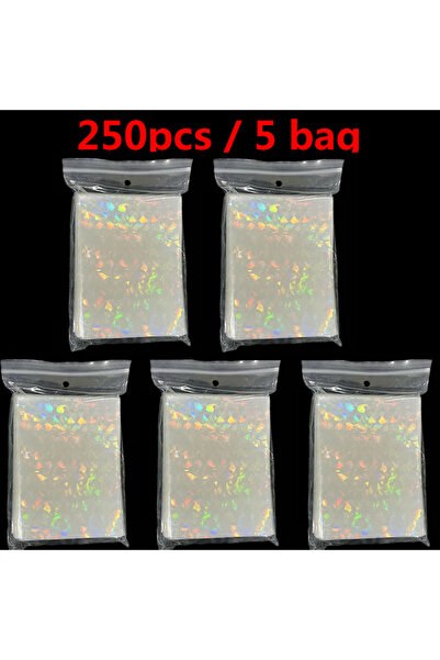 BANDAI 250pcs 66*91mm Holographic Soft Trading Laser Card Film Sleeve For Pokemon Game Protector Folder Yug