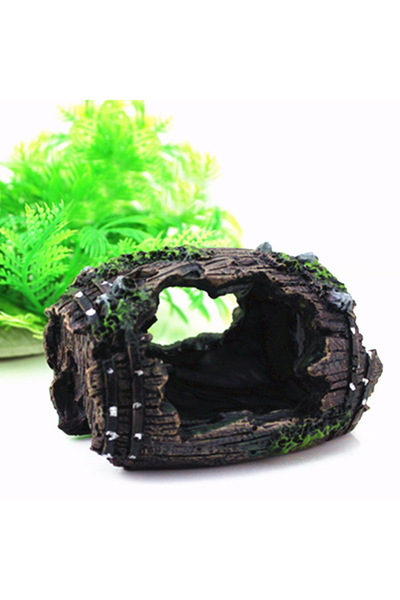 Choice1 حوض أسماك أسود اصطناعي برميل كهف زينة راتنجية زينة إكسسوارات المناظر ...
