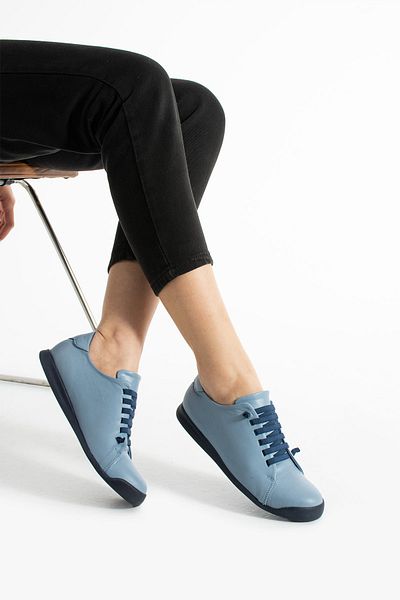 Getcho Hand Women's Genuine Leather Navy Blue Casual Shoes