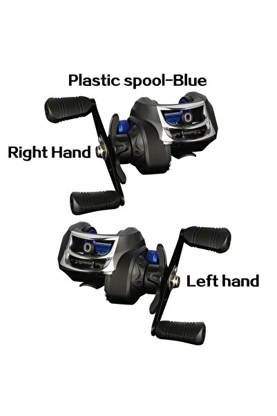 Choice4 بكرة صيد بلاستيك زرقاء لليد اليسرى من BILLINGS AK Series، نسبة تروس 7...