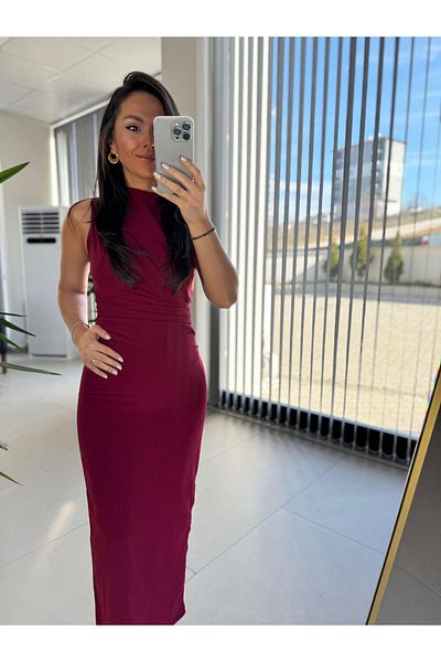 caddstore Rochia mea creion drapată 3714 burgundy