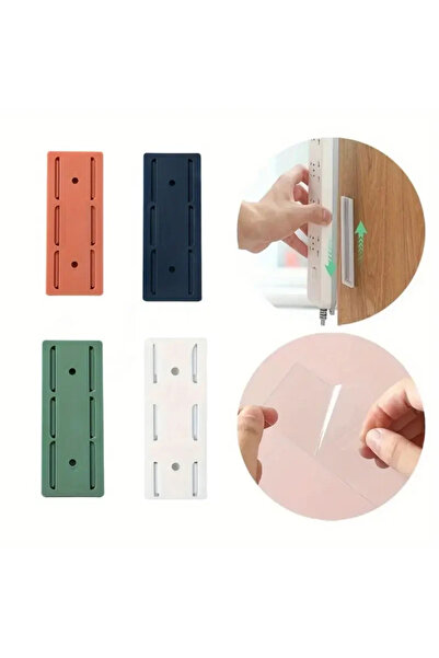 Choice1 4pcs mix 4pcs Wall-Mounted Power Strip Holder Self-Adhesive Desktop S...