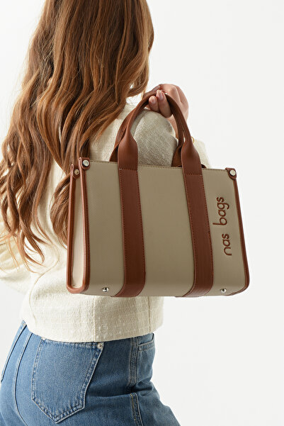 Nas Bag 1418  Kadın Omuz Çantası Kol Çantası El Çantası Çapraz Çanta KUM-TABA