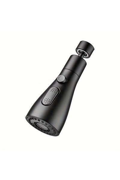 choice2 وصلة صنبور سوداء قطعة واحدة مصنوعة من سبيكة معدنية، بثلاثة أوضاع، موف...