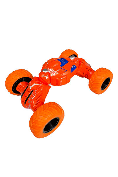 Toyaş Pull Drop Acrobatic Car Bidirectional Pull Drop Plug Car Toy Car Orange