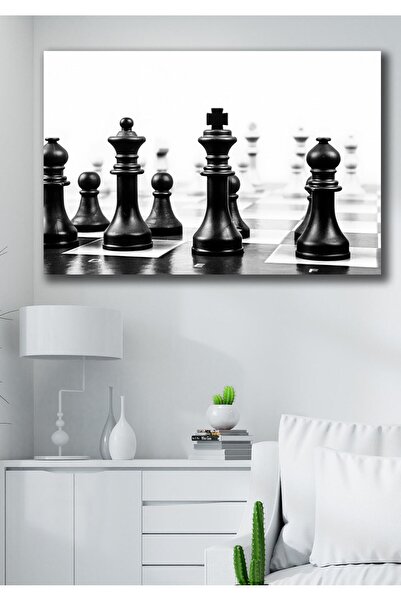 Hediyeler Kapında Satranç Kanvas Duvar Tablo 100x140