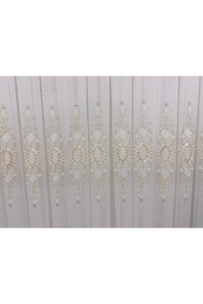 NİVEMESHOME HÜRREM GOLD DETAYLI 1/3 SIK PİLELİ TÜL PERDE APM