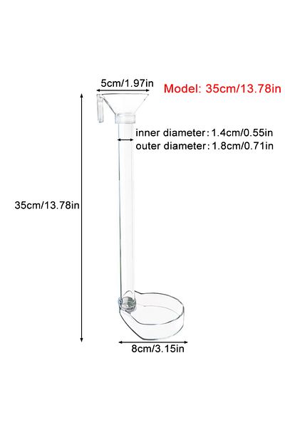 Choice Feeder 35cm Acrylic Aquarium Fish Feeder Transparent Tube Multifunctional Large Capacity Fish Tank F