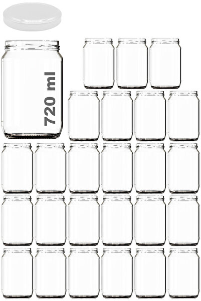 Afracam 720 ml Metal Kapaklı Bal Kavanozu 720 Cc Şeffaf Konserve Kavanoz 25 A...