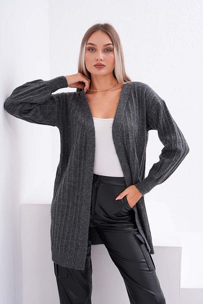 ŞİMAL Cardigan de damă din tricot cu nervuri - Ridicat, tricotat - 245177