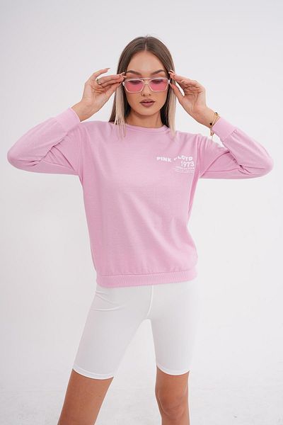 ŞİMAL Γυναικείο φούτερ Crew Neck - Λεπτομέρεια εκτύπωσης στην πλάτη, δύο κλωστές 245277