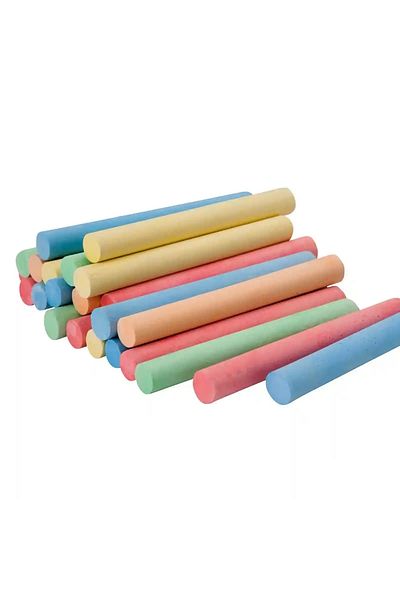 Micostore Colored chalk, set of 100 pieces for drawings on asphalt for children, blackboard, dust-free, non-toxic