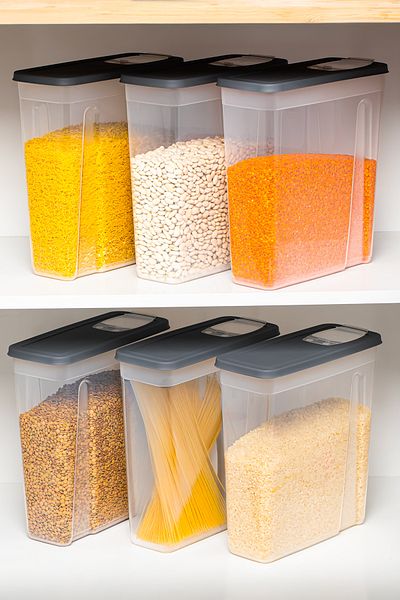 Porsima Org-451 4-Piece Sandy Mega Size Airtight Storage Container Food Storage Container Set Anthracite 5,90 Lt