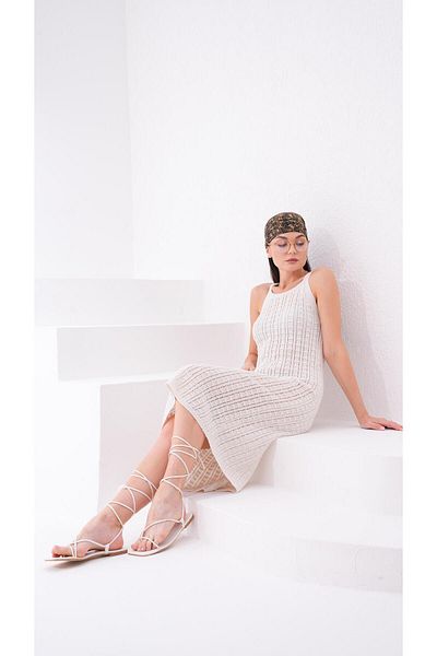 ŞİMAL Tricotaje tricotate cu model Rochie lungă pentru femei - 245172